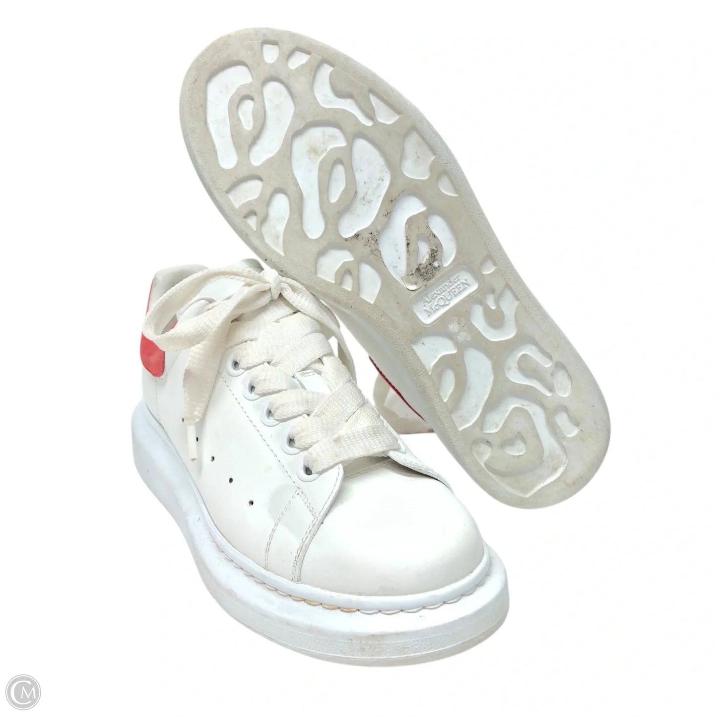Shoes Luxury Designer By Alexander Mcqueen In Red & White, Size: 7.5
