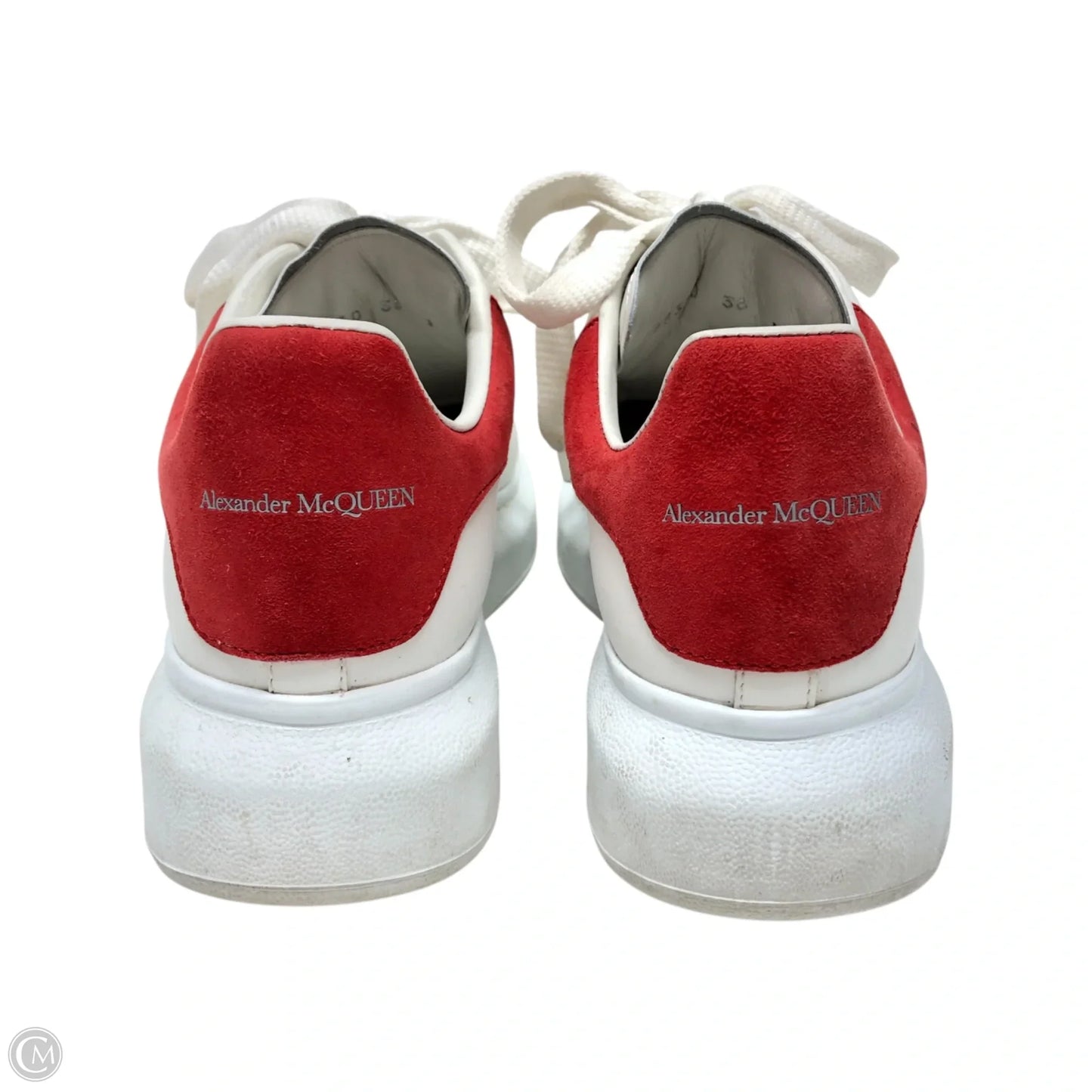 Shoes Luxury Designer By Alexander Mcqueen In Red & White, Size: 7.5
