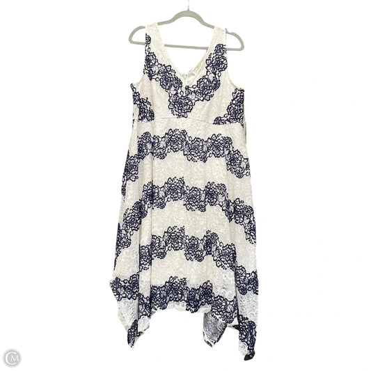 Dress Casual Short By Jessica Simpson In Blue & White, Size: Xl