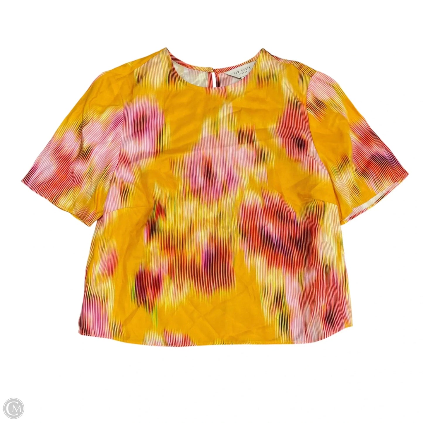 Top Short Sleeve By Ted Baker In Yellow, Size: S