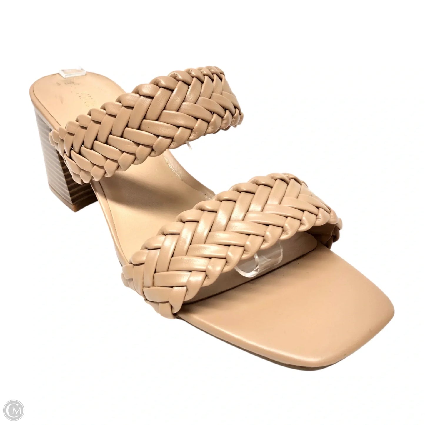 Sandals Heels Block By Nine West In Tan, Size: 9.5