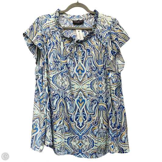 Blouse Short Sleeve By Lane Bryant In Blue, Size: 4x