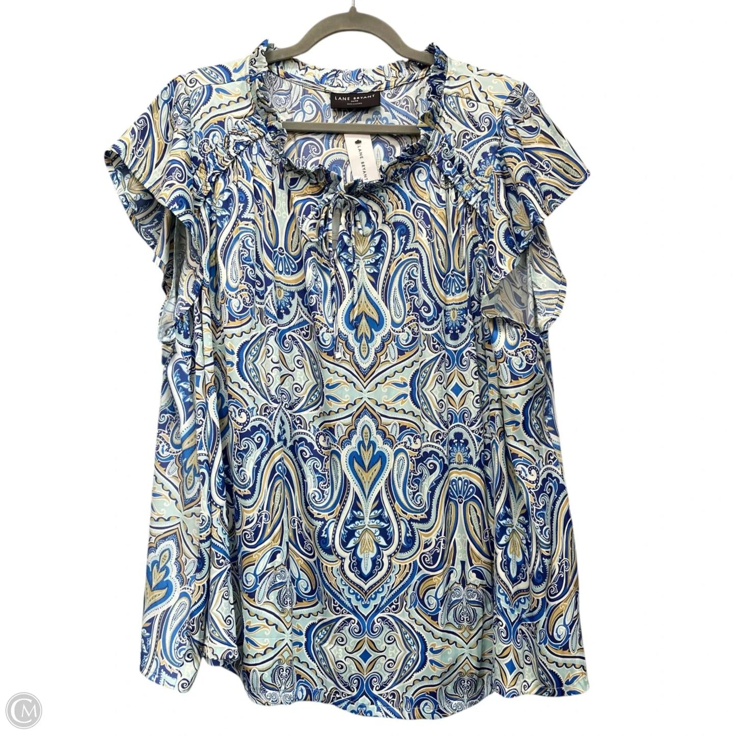 Blouse Short Sleeve By Lane Bryant In Blue, Size: 4x