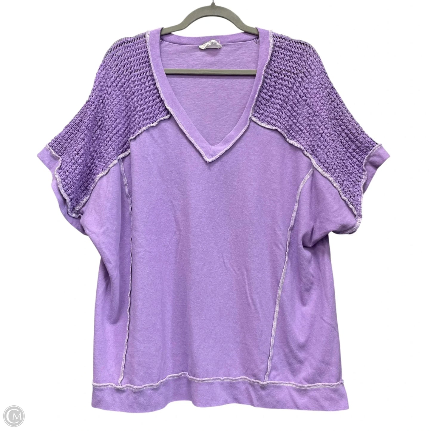 Top Short Sleeve By Andree By Unit In Purple, Size: 2x
