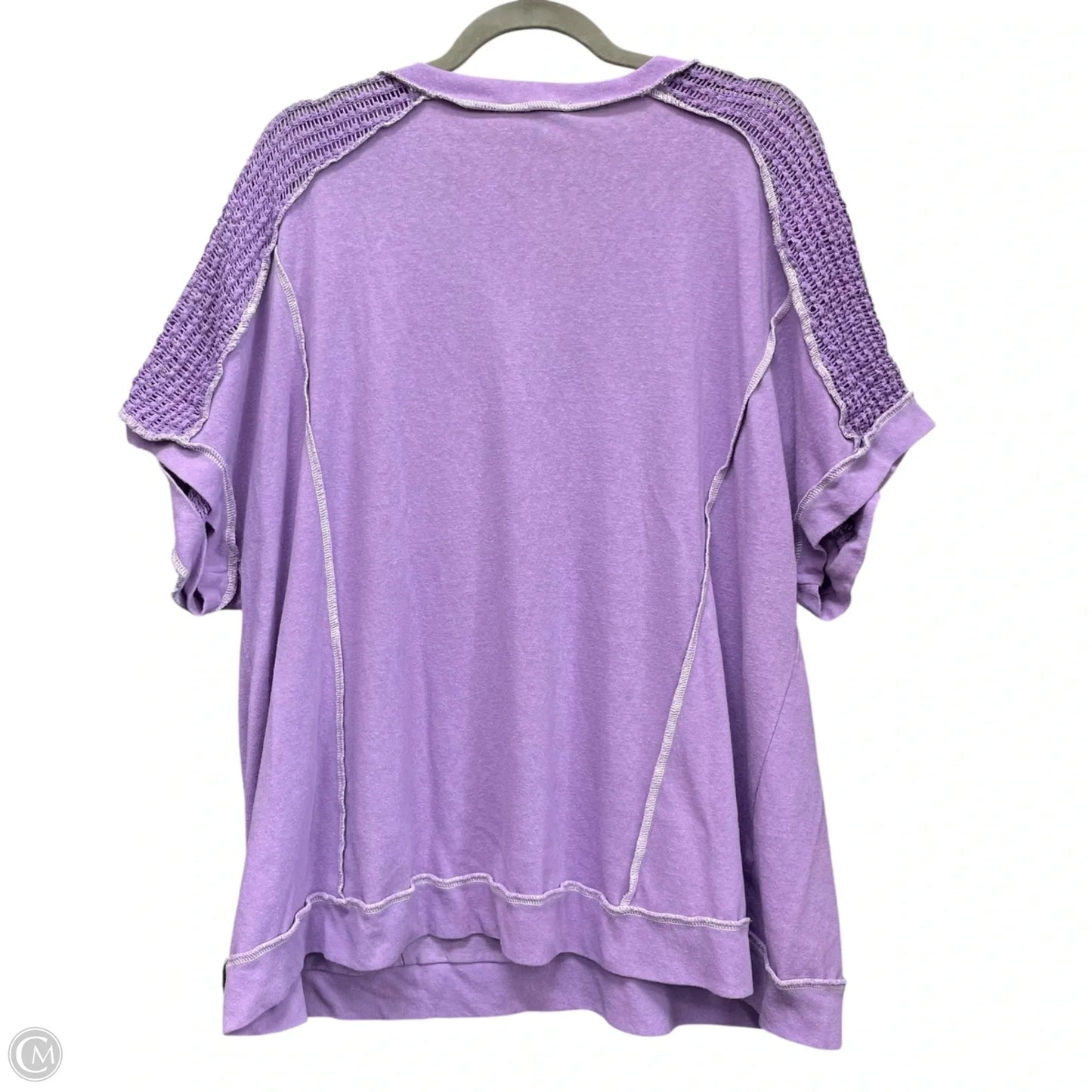 Top Short Sleeve By Andree By Unit In Purple, Size: 2x