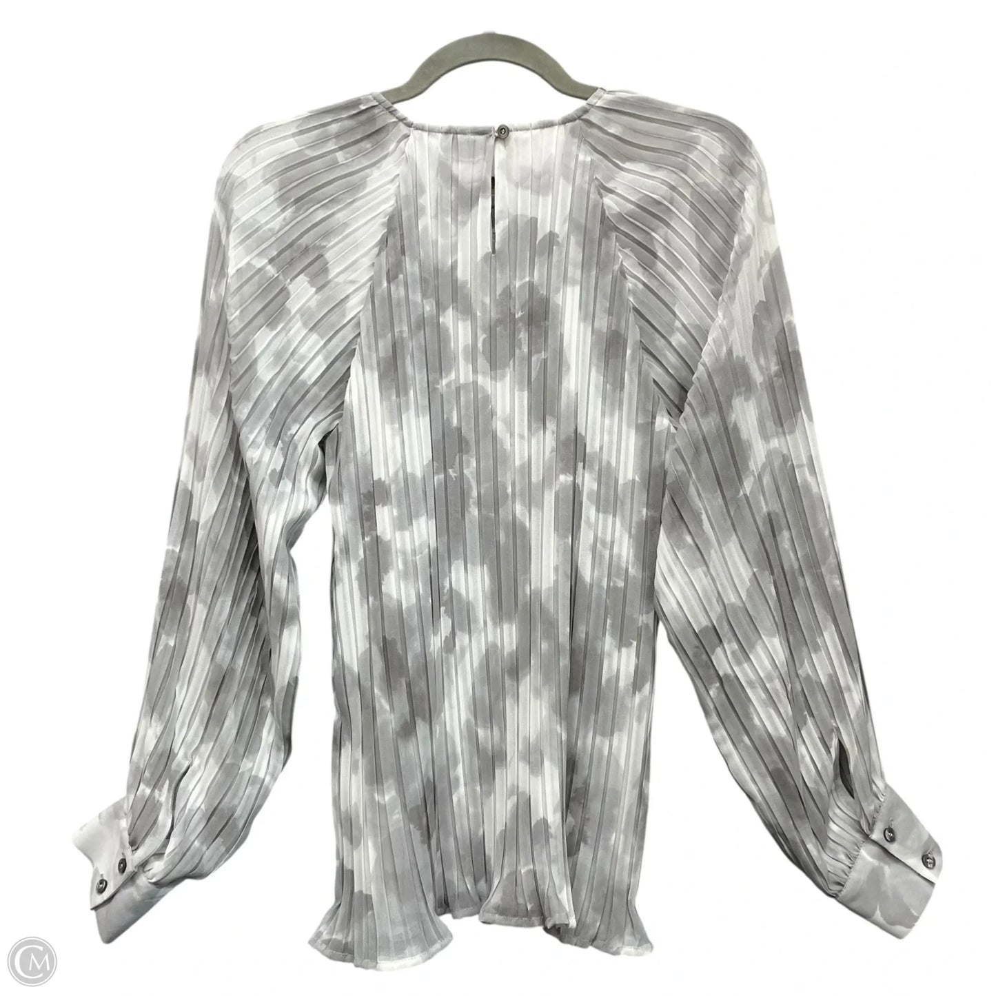 Blouse Long Sleeve By Calvin Klein In Grey, Size: S