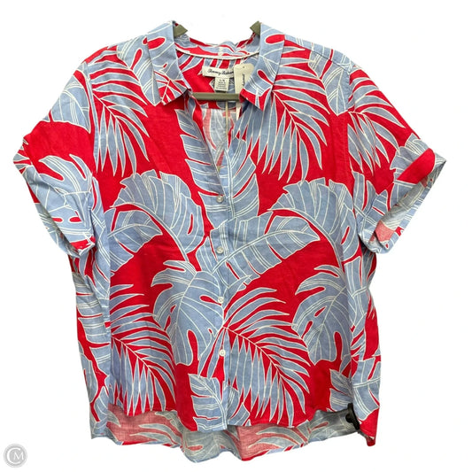 Top Short Sleeve By Tommy Bahama In Blue & Red, Size: L