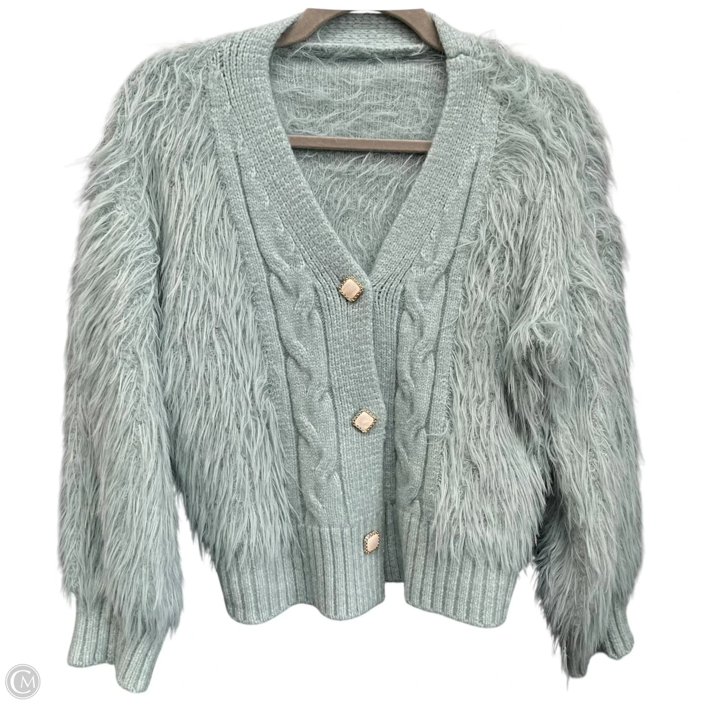 Sweater Cardigan By Clothes Mentor In Green, Size: S