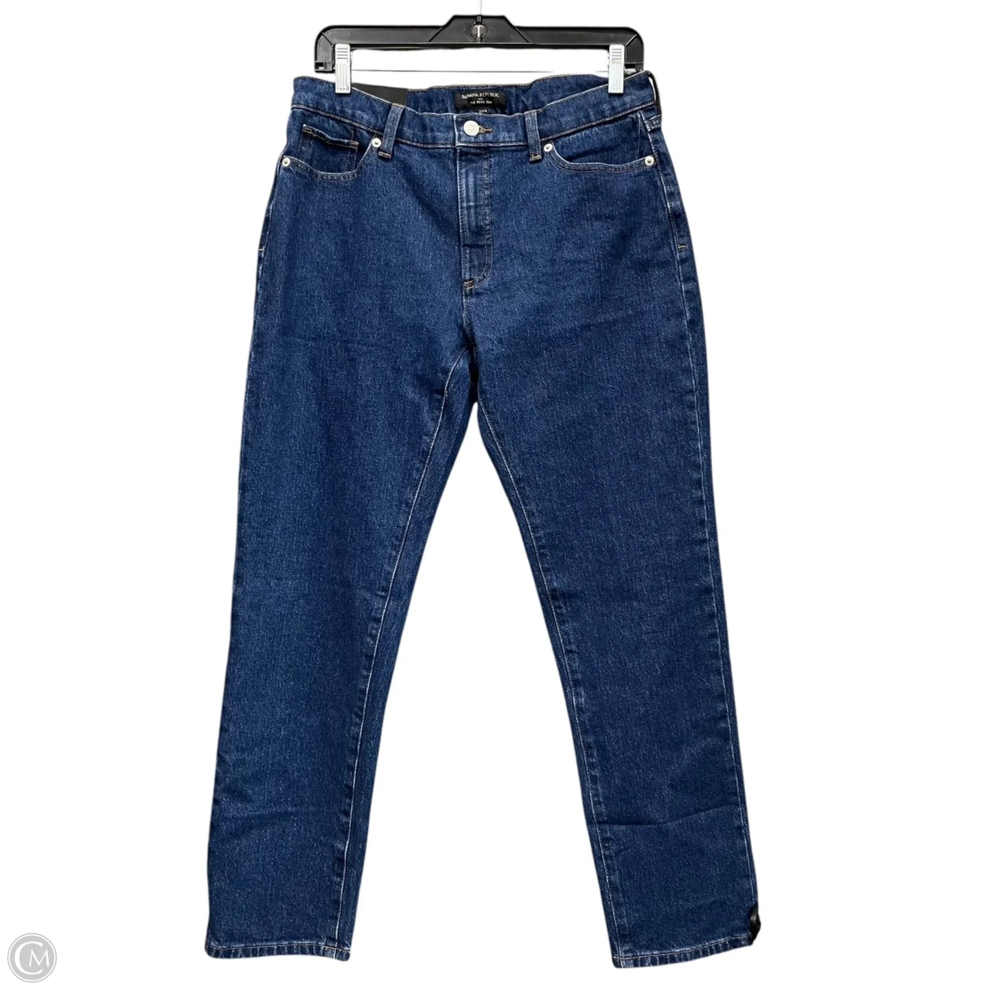 Jeans Straight By Banana Republic In Blue Denim, Size: 4