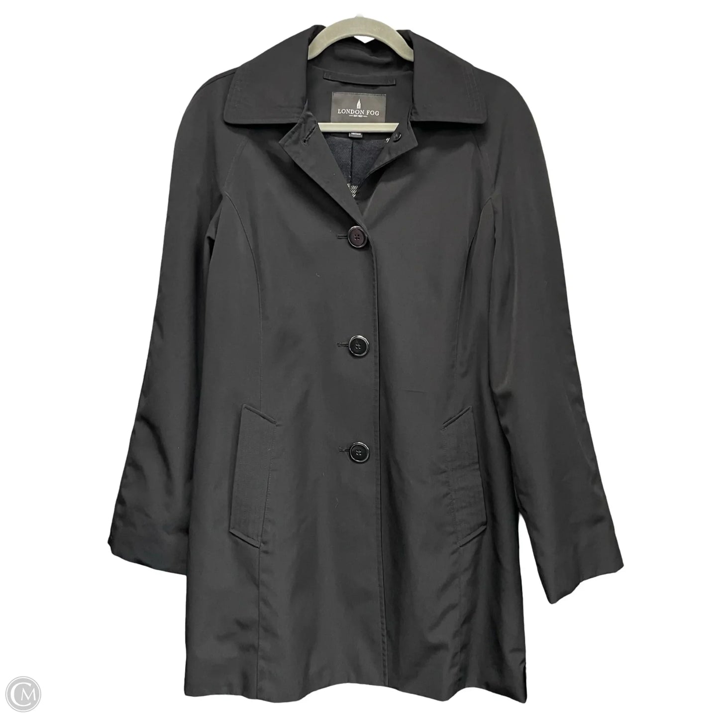 Coat Trench Coat By London Fog In Black, Size: S