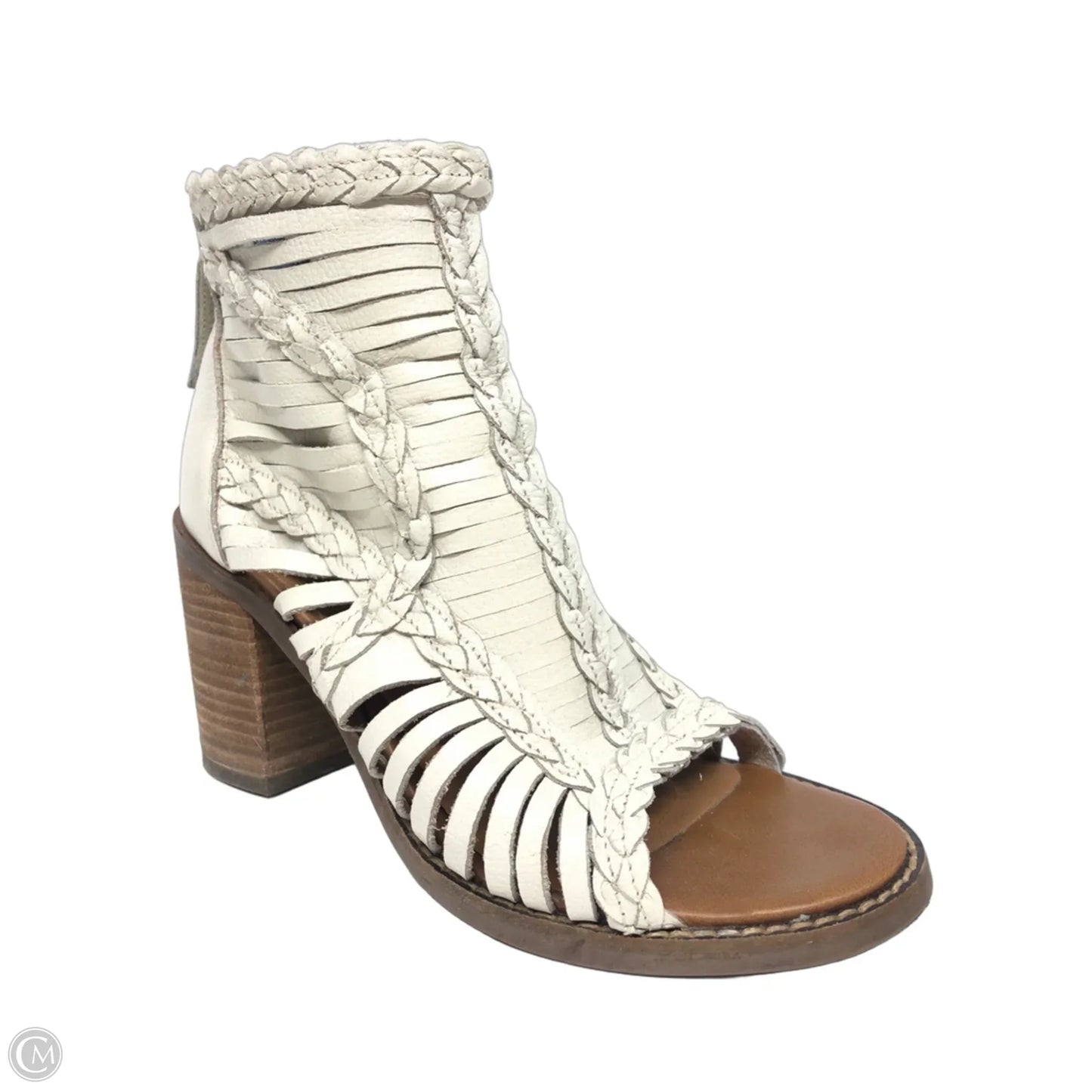 Shoes Heels Block By Dingo In White, Size: 8.5