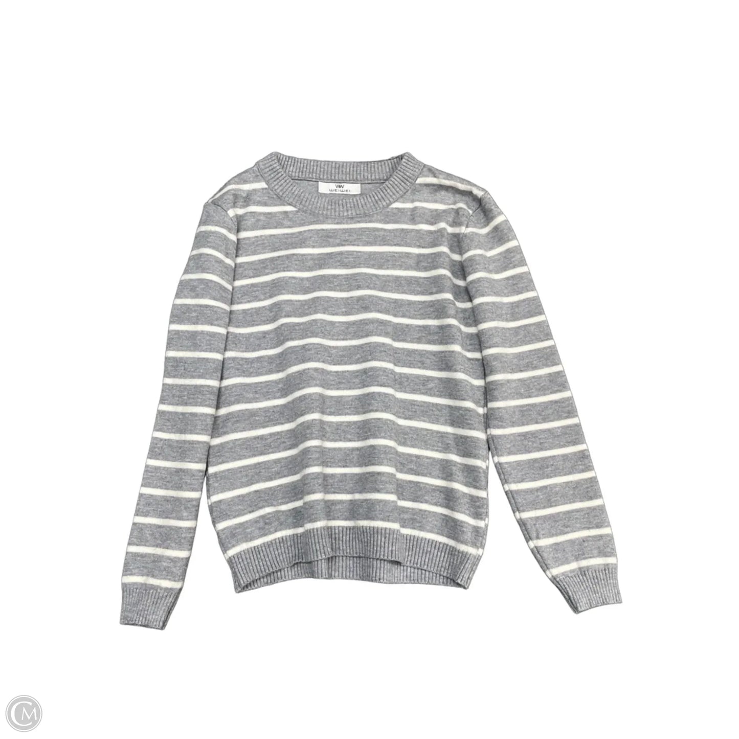 Sweater By Clothes Mentor In Grey & White, Size: S