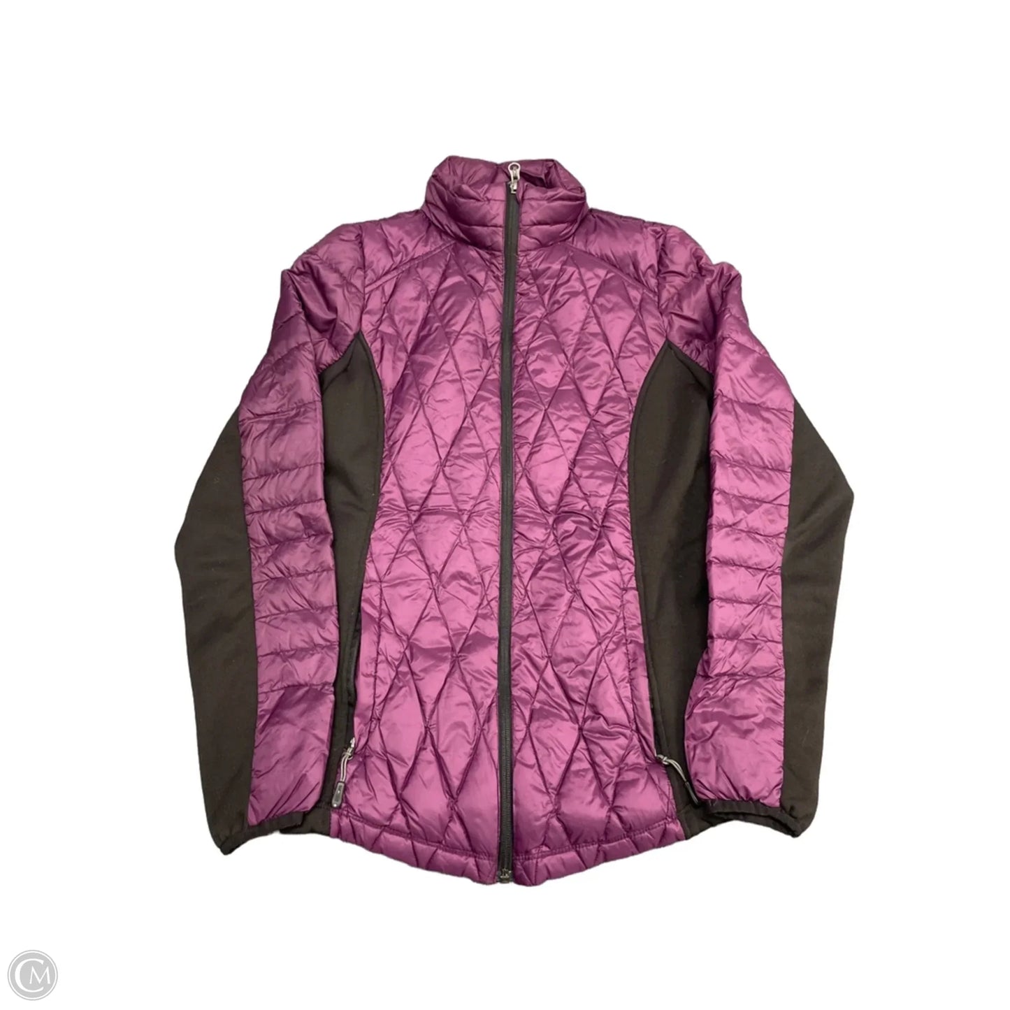 Jacket Puffer & Quilted By 32 Degrees In Black & Purple, Size: M