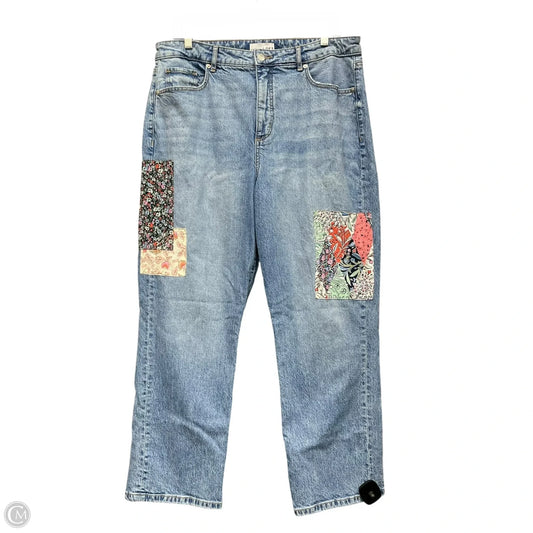 Jeans Cropped By Loft In Blue Denim, Size: 12