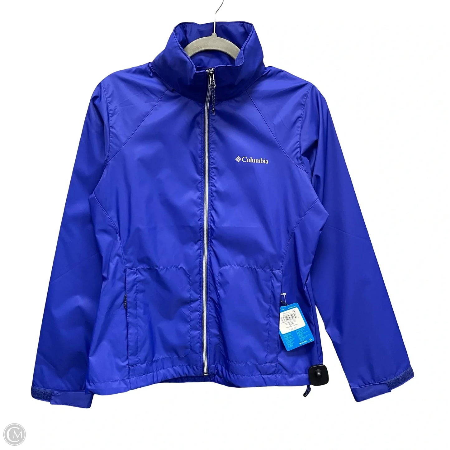 Jacket Windbreaker By Columbia In Blue, Size: S