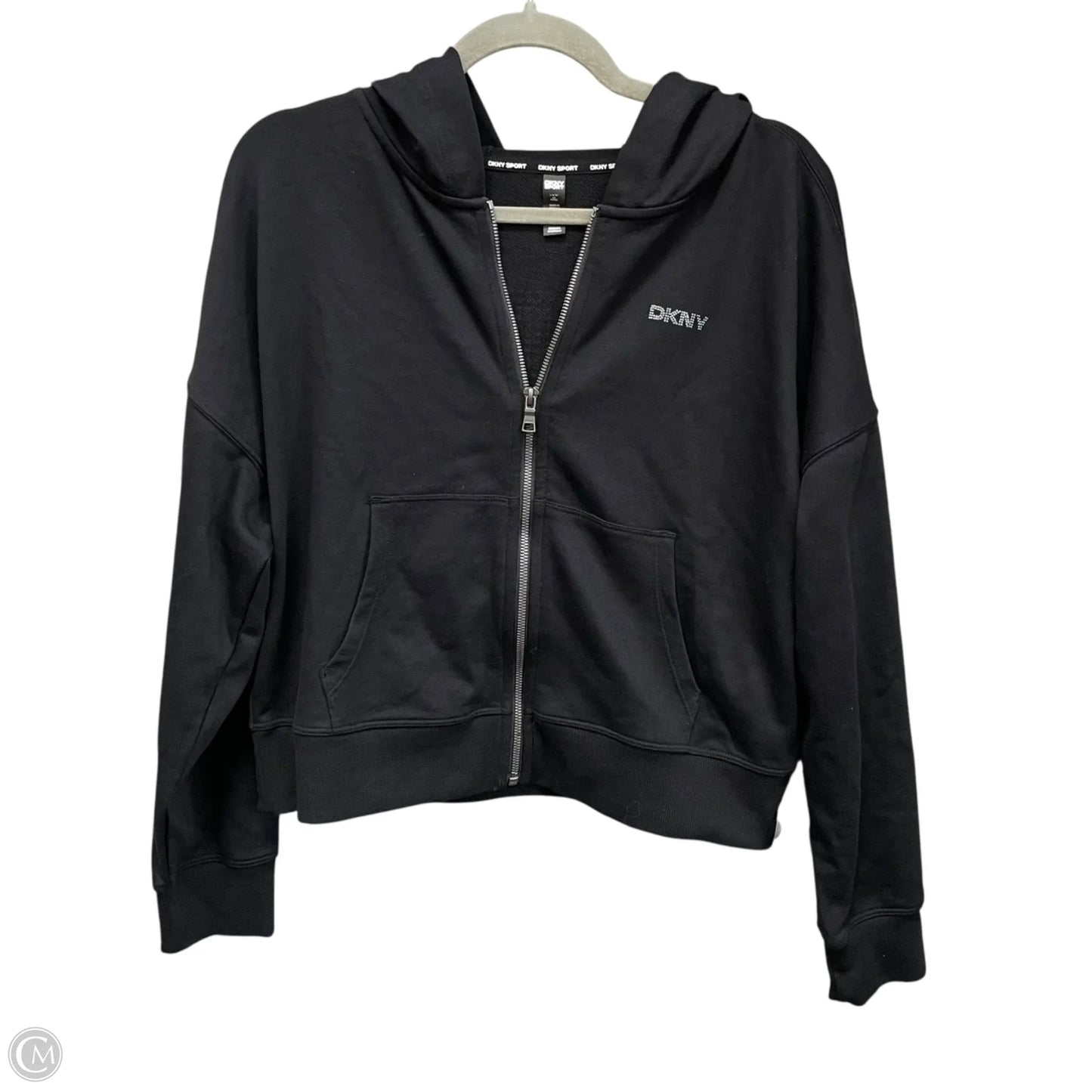 Sweatshirt Hoodie By Dkny In Black, Size: L