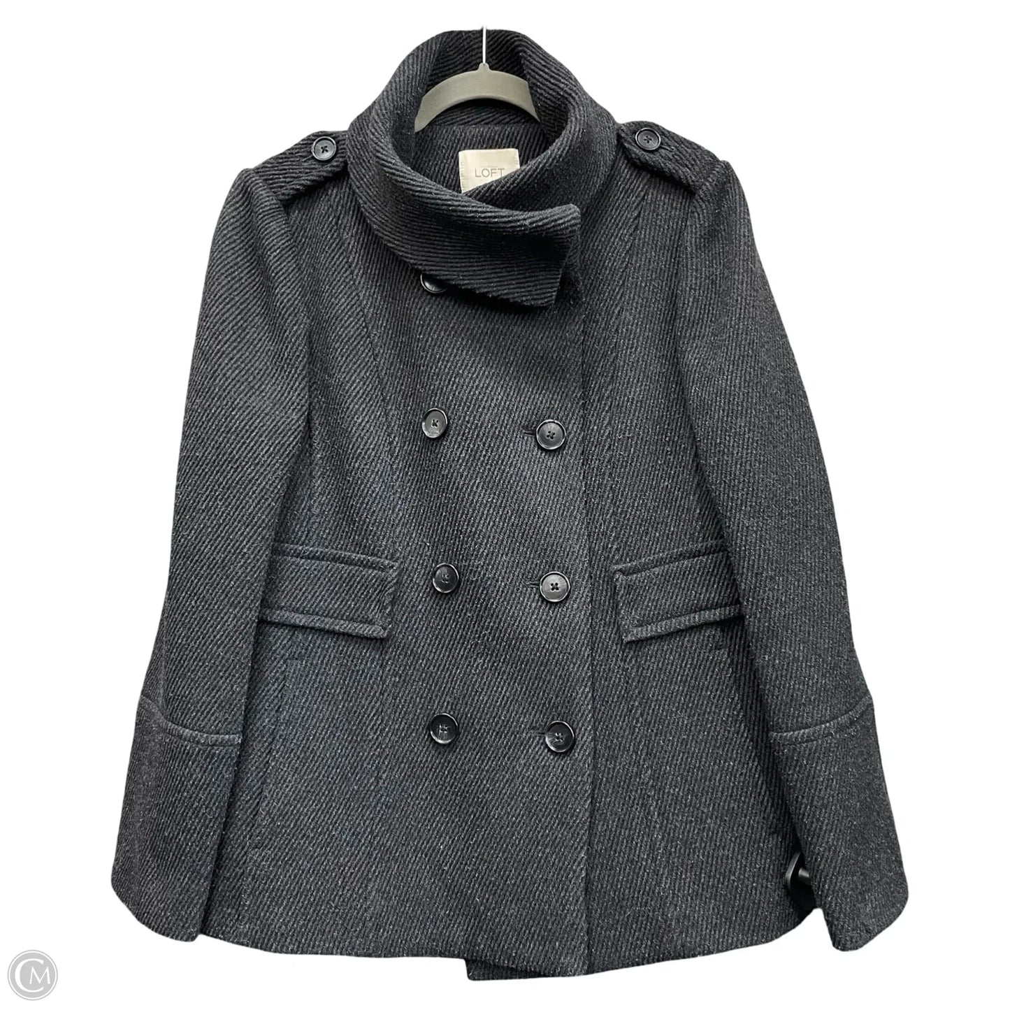 Coat Wool By Loft In Black, Size: M