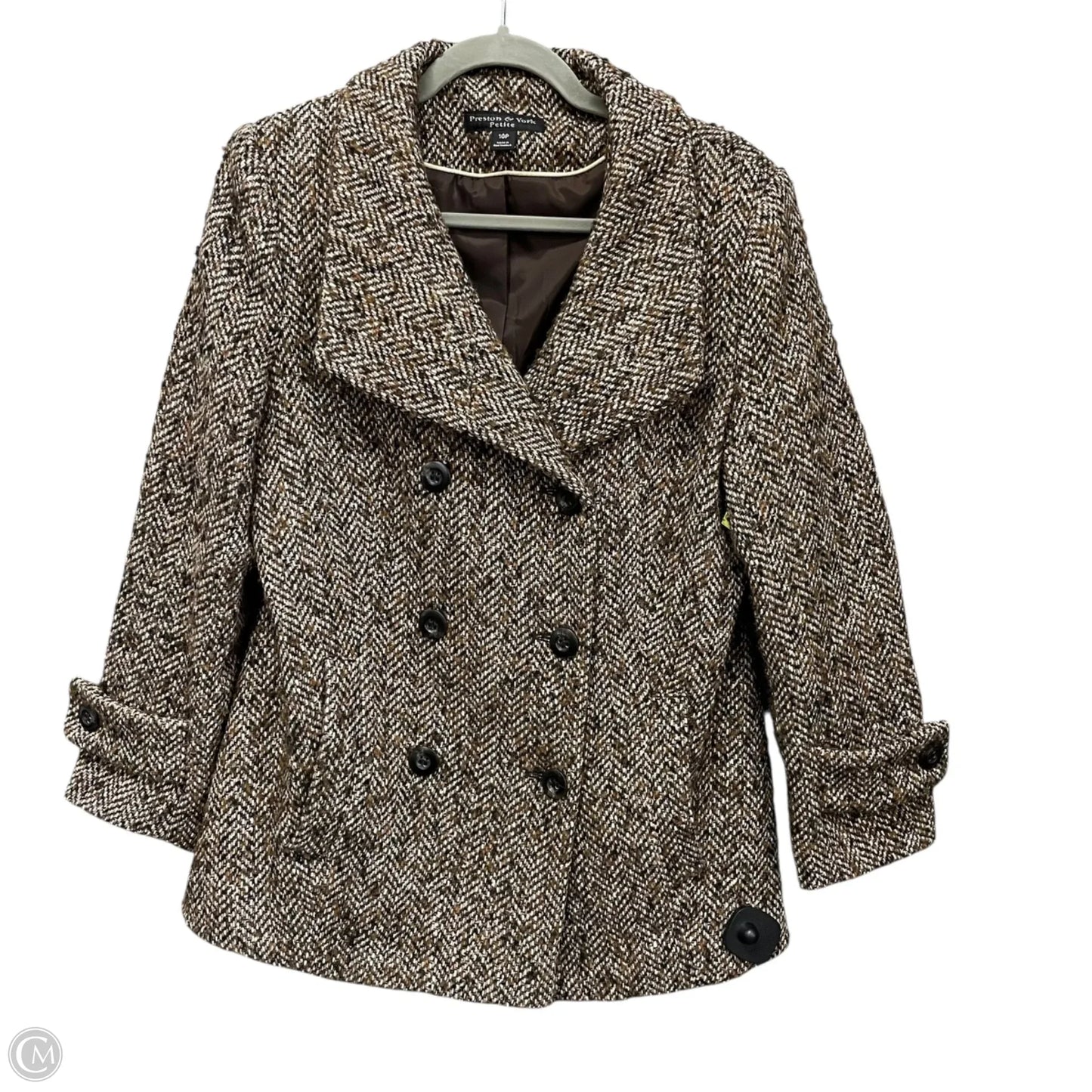Coat Wool By Preston And New York In Brown, Size: 10p