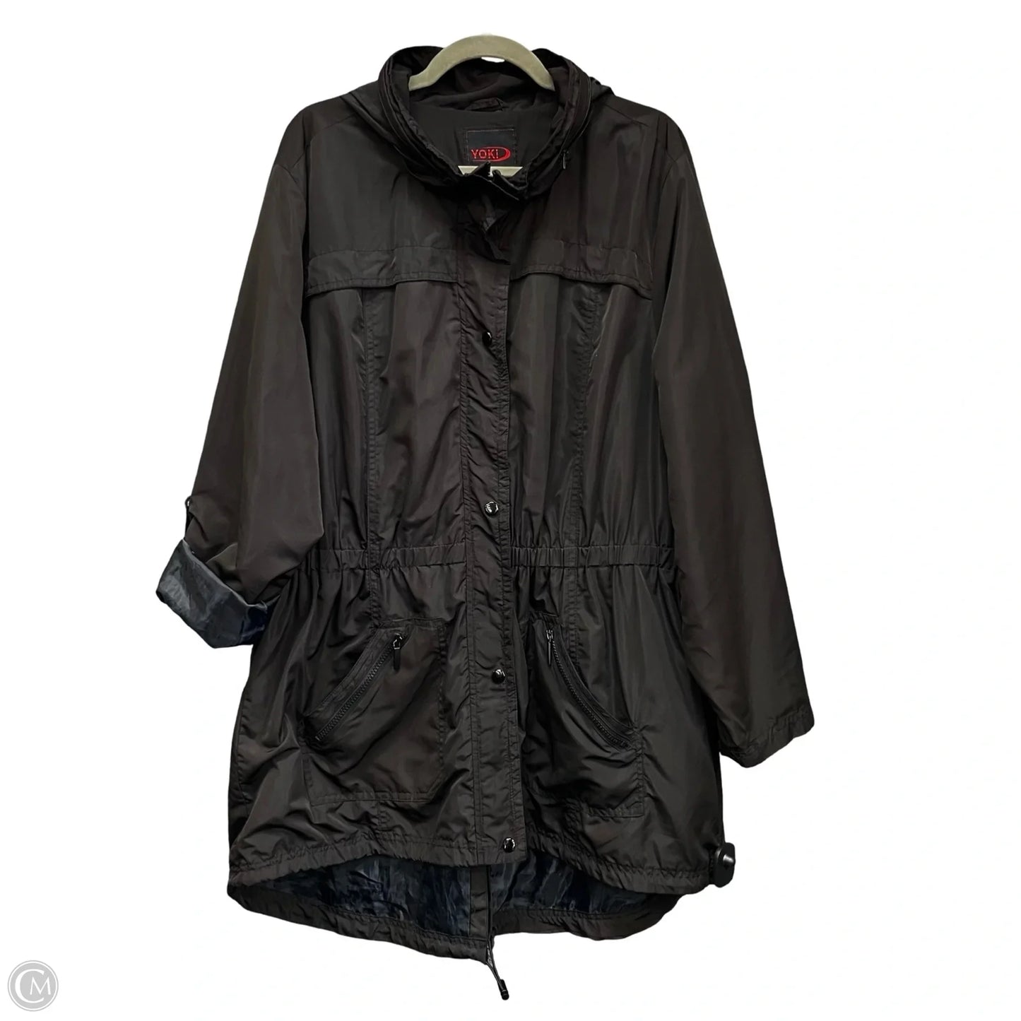 Jacket Windbreaker By Yoki In Black, Size: 1x