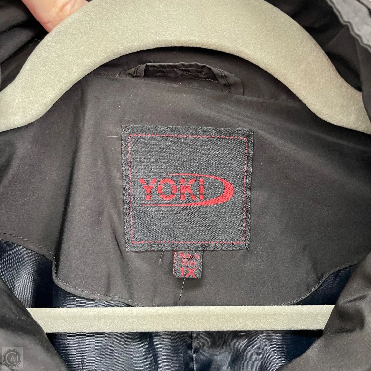 Jacket Windbreaker By Yoki In Black, Size: 1x