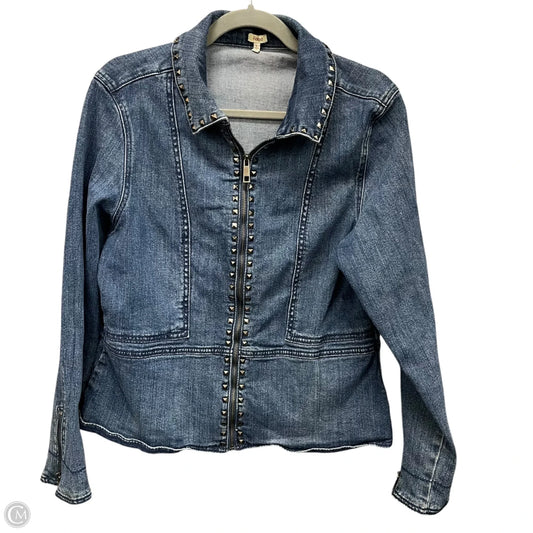 Jacket Denim By Reba In Blue Denim, Size: L
