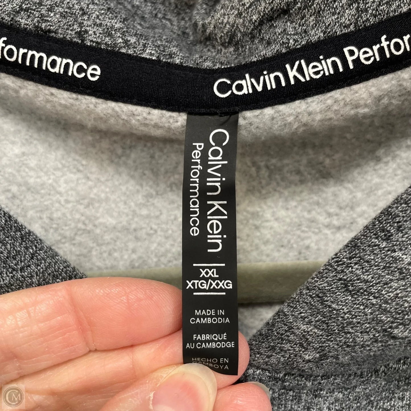 Sweatshirt Hoodie By Calvin Klein Performance In Grey, Size: Xxl