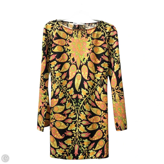 Dress Party Short By Zara In Black & Yellow, Size: S