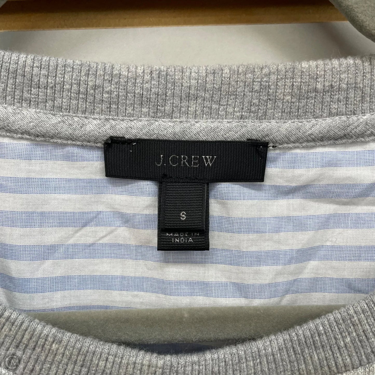 Sweatshirt Crewneck By J. Crew In Blue & Grey, Size: S