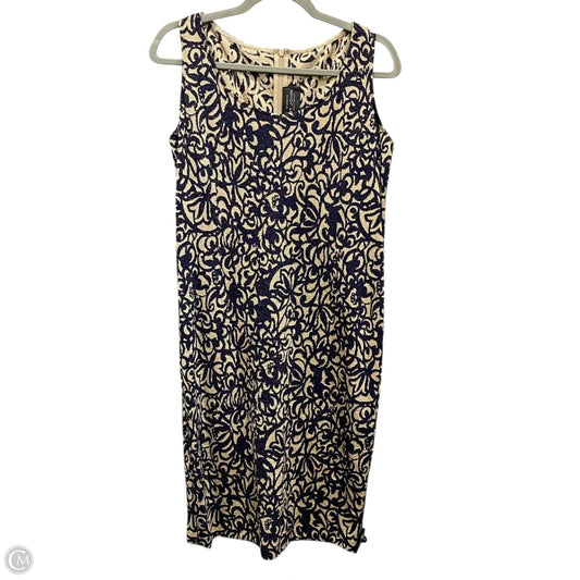 Dress Luxury Designer By St John Collection In Blue & Cream, Size: 8