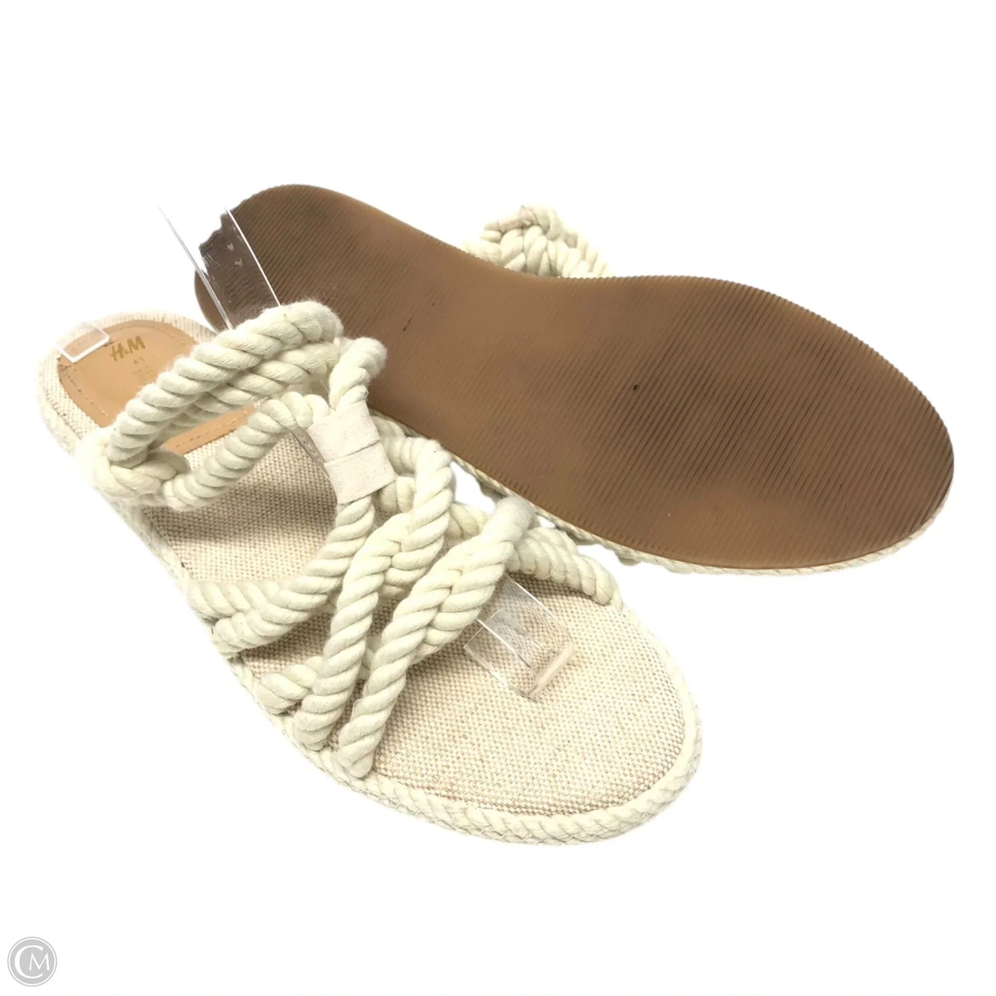 Sandals Flats By H&m In Cream, Size: 9.5