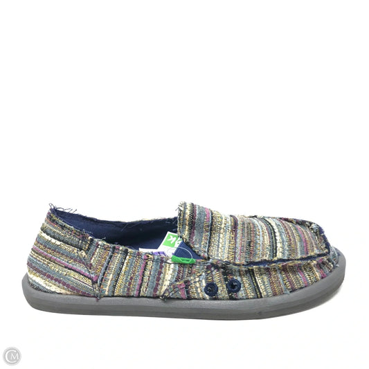 Shoes Flats By Sanuk In Blue & Purple, Size: 9