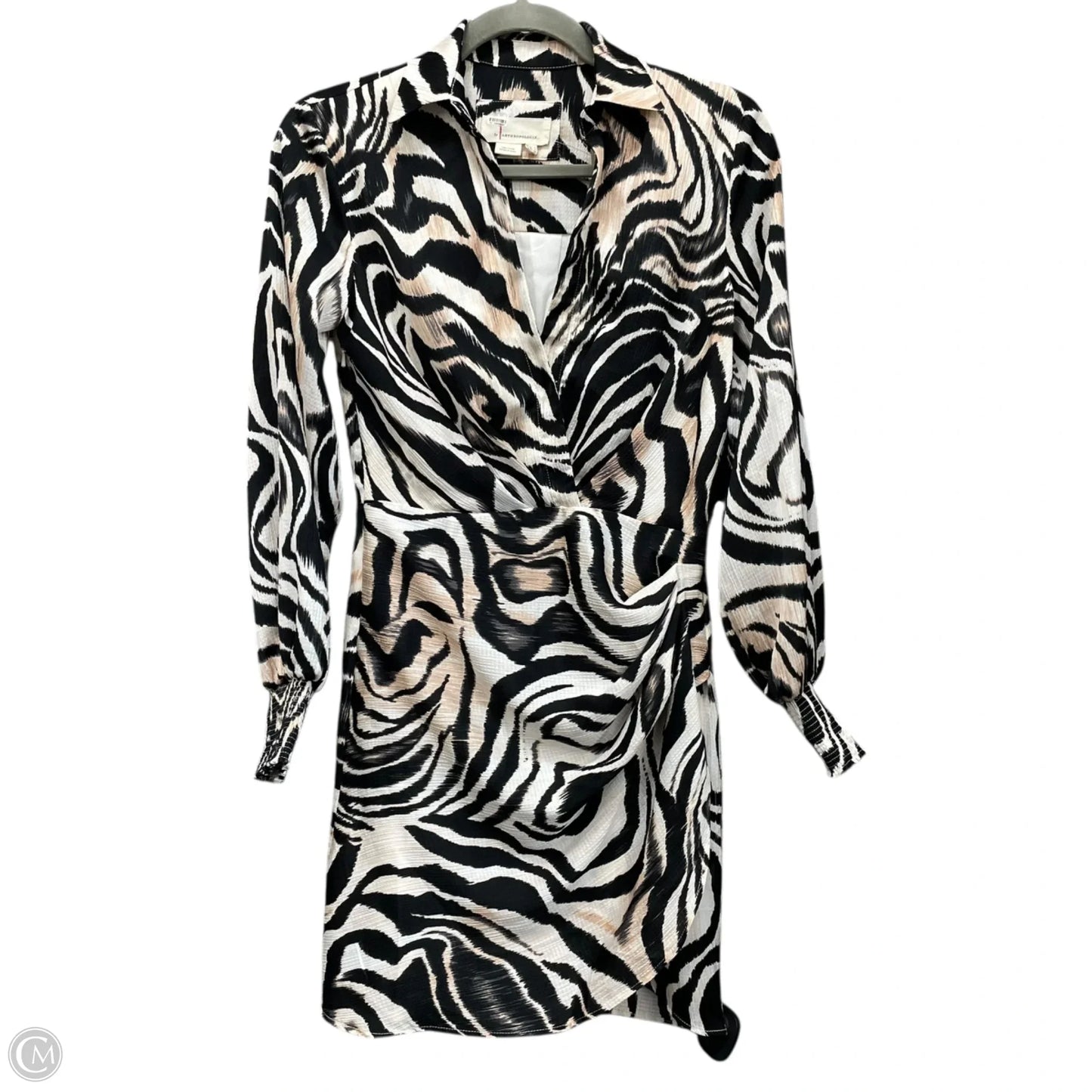 Dress Casual Short By Anthropologie In Black & Cream, Size: 0