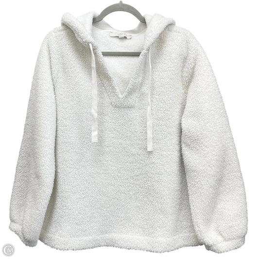 Sweatshirt Hoodie By Loft In Ivory, Size: L