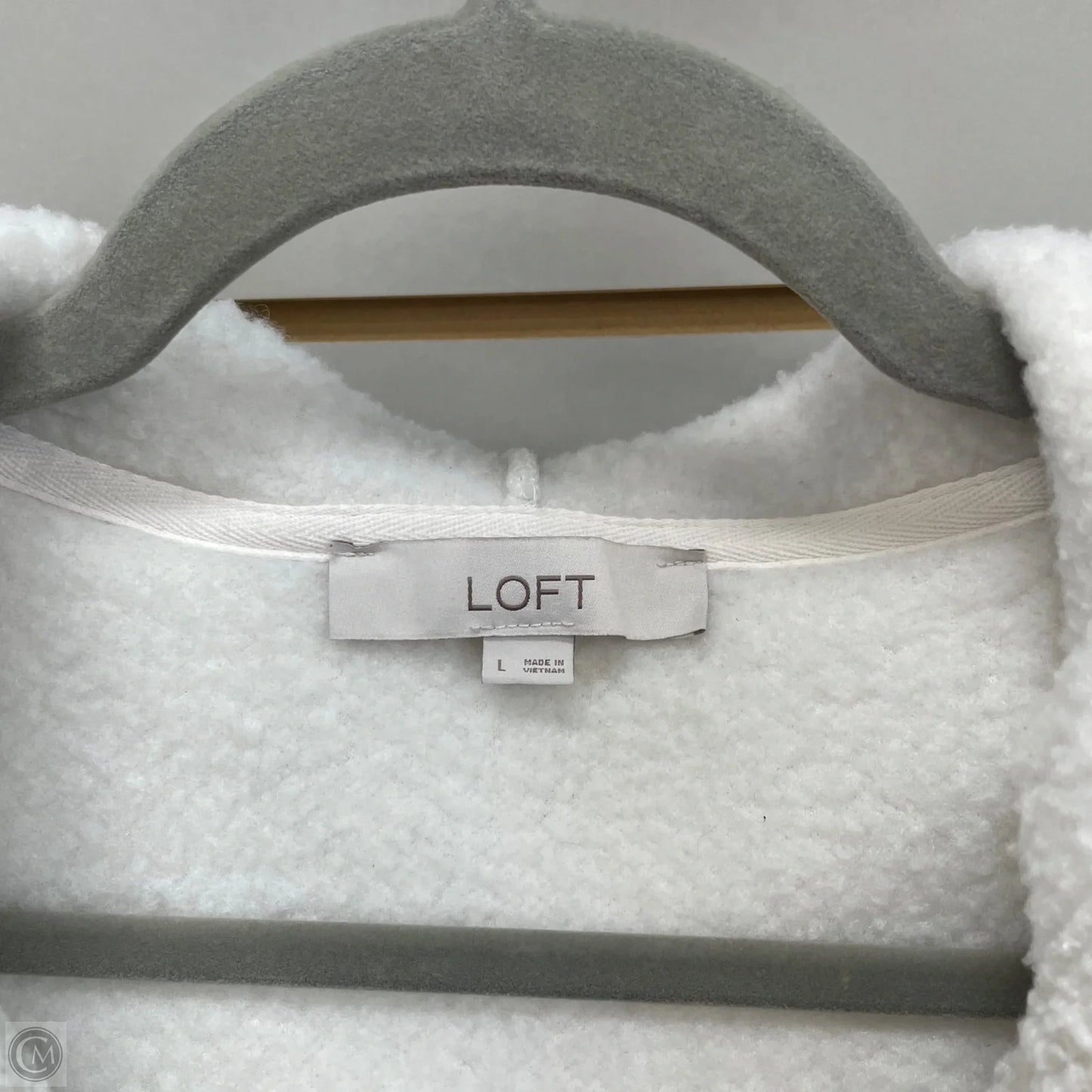 Sweatshirt Hoodie By Loft In Ivory, Size: L