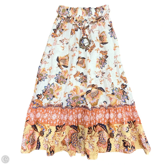 Skirt Midi By Rachel Roy In Orange & White, Size: S