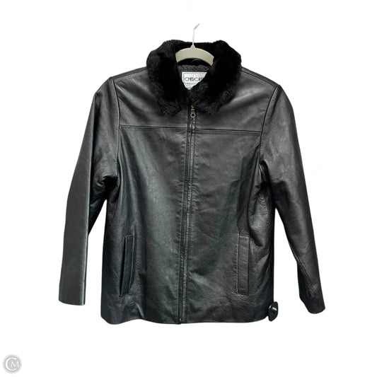 Jacket Leather By Cherokee In Black, Size: L