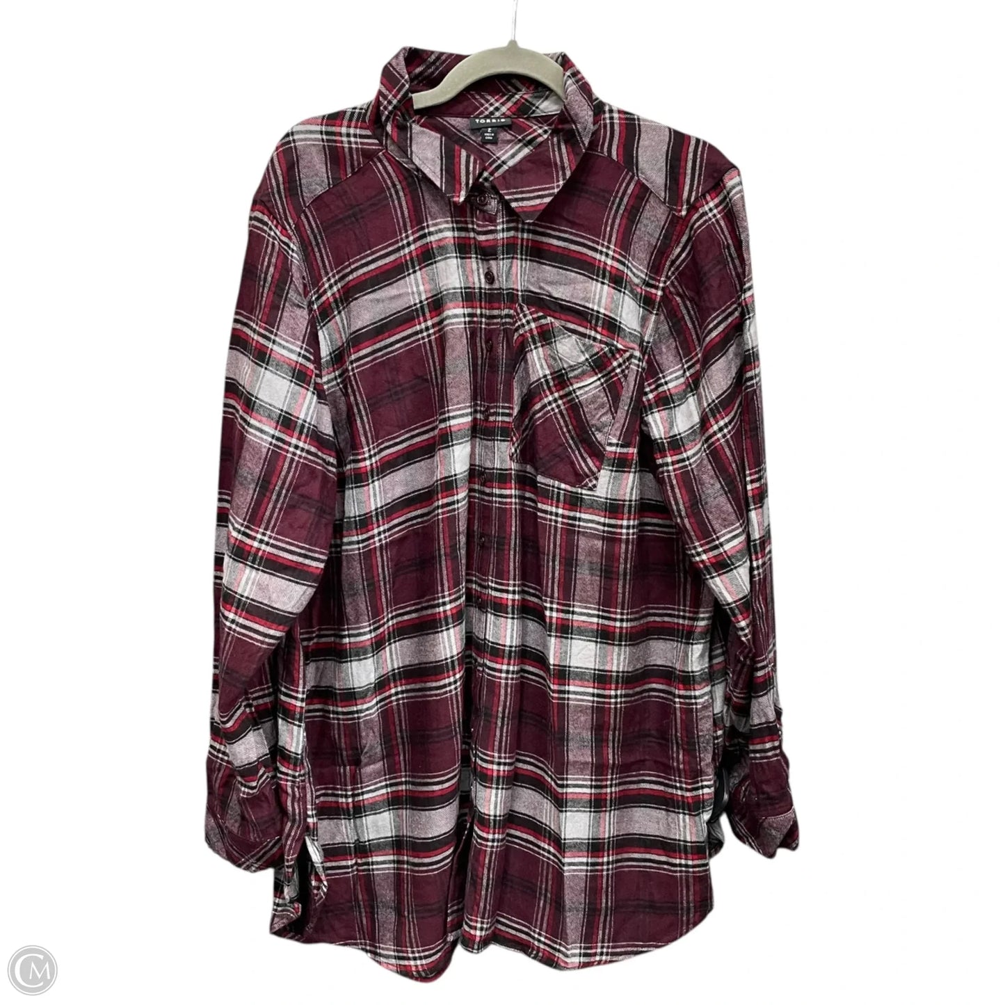 Top Long Sleeve By Torrid In Black & Purple, Size: 2x