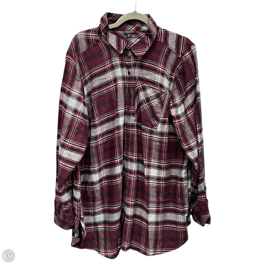 Top Long Sleeve By Torrid In Black & Purple, Size: 2x