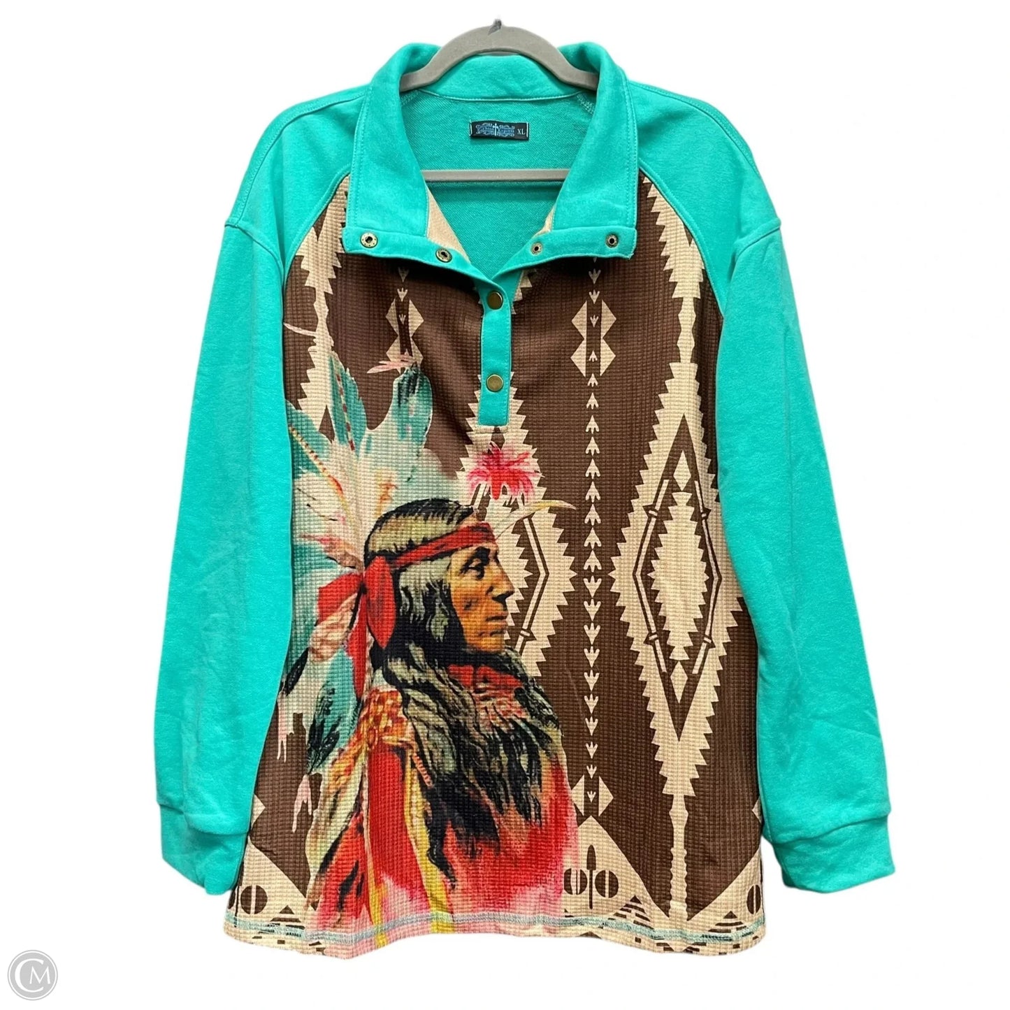 Sweatshirt Crewneck By Clothes Mentor In Brown & Green, Size: Xl