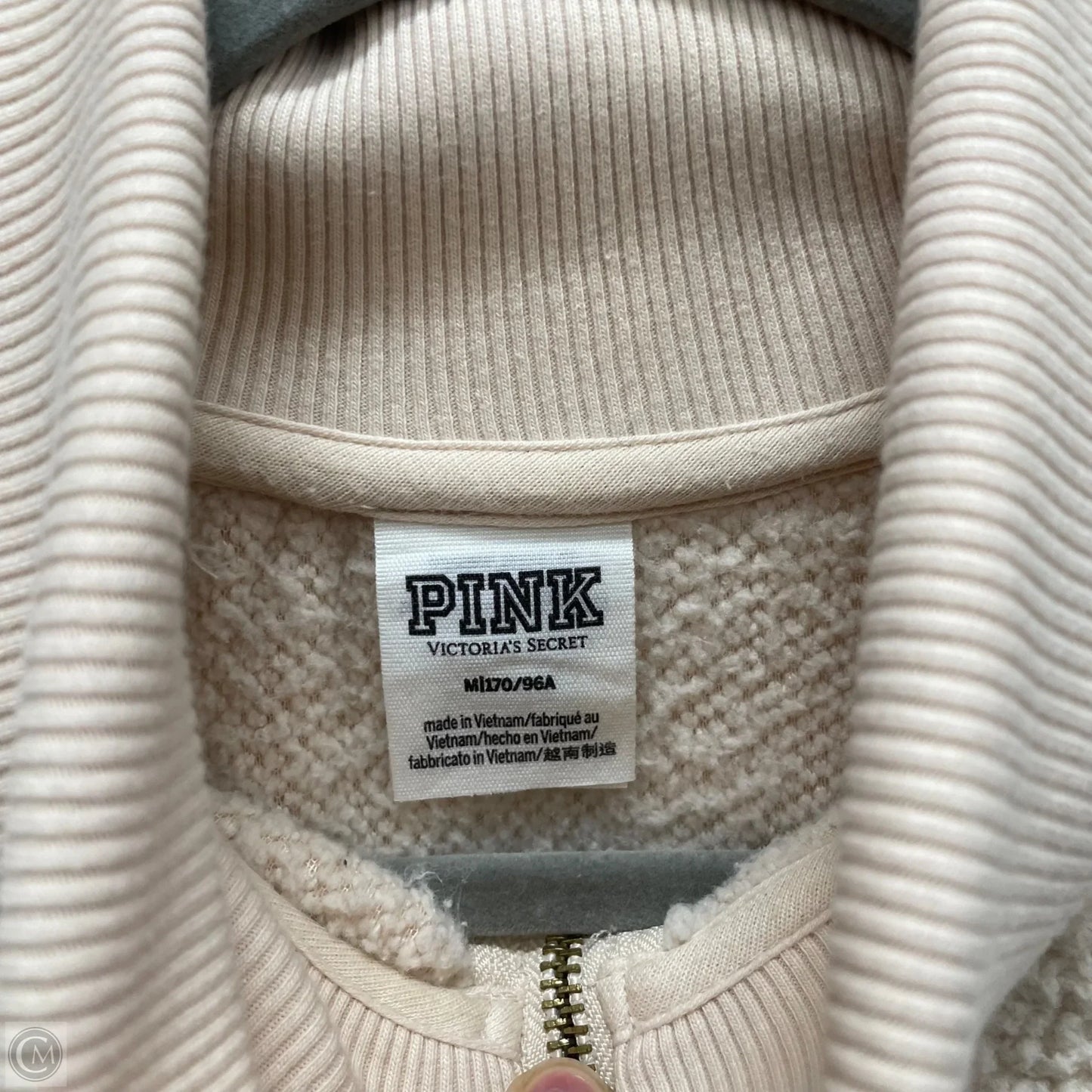 Sweatshirt Collar By Pink In Ivory, Size: M