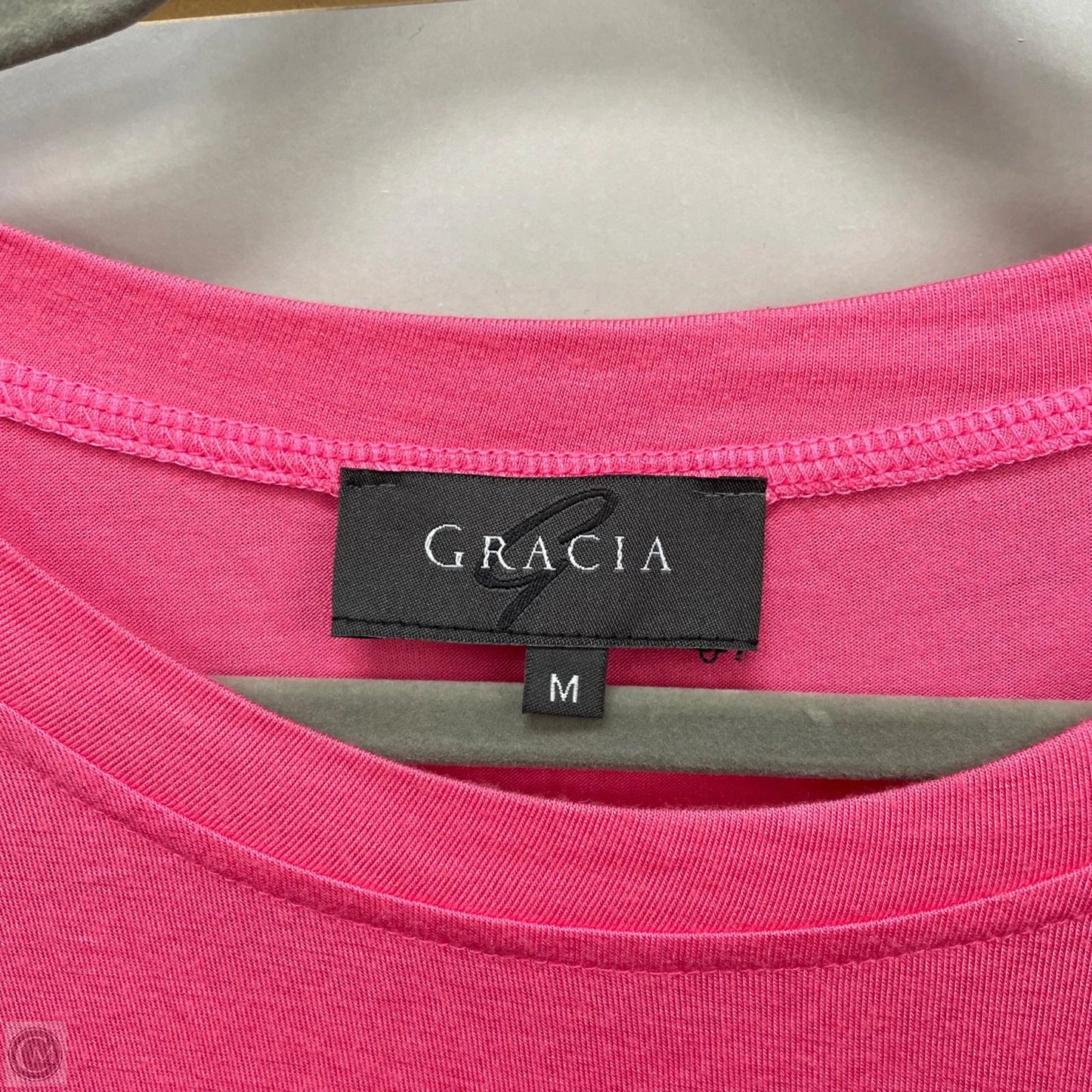Top Short Sleeve By Gracia In Pink, Size: M