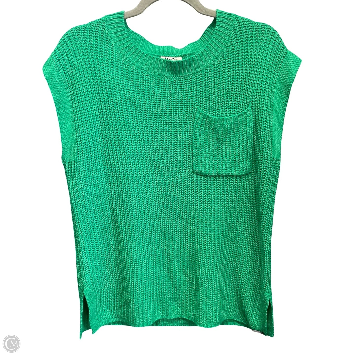Sweater Short Sleeve By Bibi In Green, Size: M