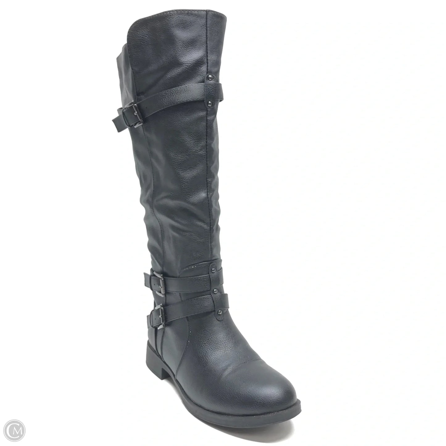 Boots Knee Flats By Clothes Mentor In Black, Size: 8