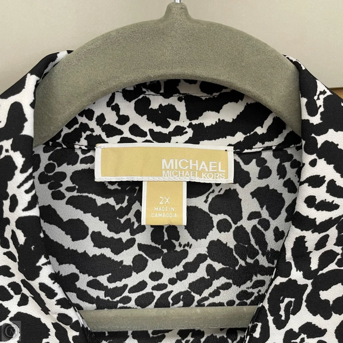 Top Long Sleeve By Michael By Michael Kors In Black & White, Size: 2x