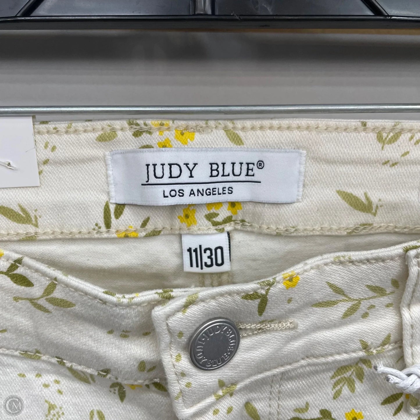 Jeans Skinny By Judy Blue In Cream & Yellow, Size: 10