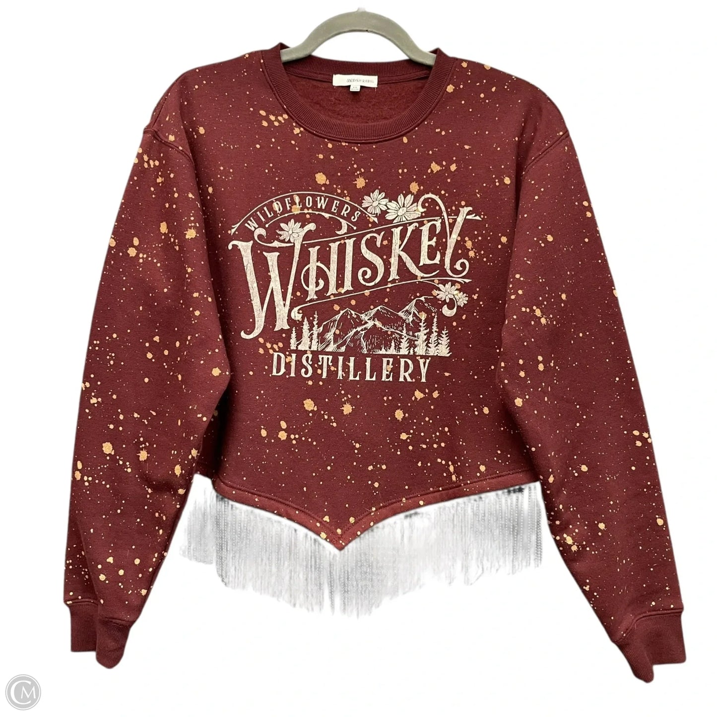 Sweatshirt Crewneck By Clothes Mentor In Red & Tan, Size: Xs