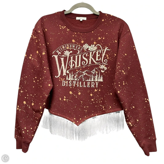 Sweatshirt Crewneck By Clothes Mentor In Red & Tan, Size: Xs