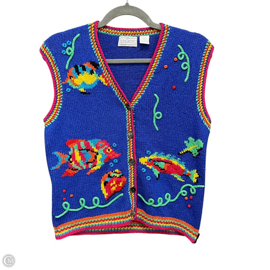 Vest Sweater By Doncaster In Blue, Size: Xs