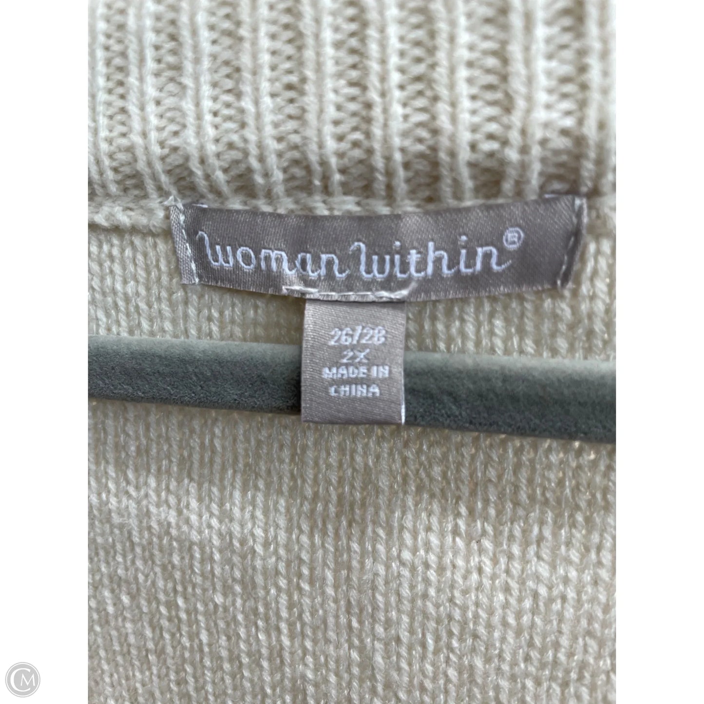 Sweater Cardigan By Woman Within In Cream, Size: 3x