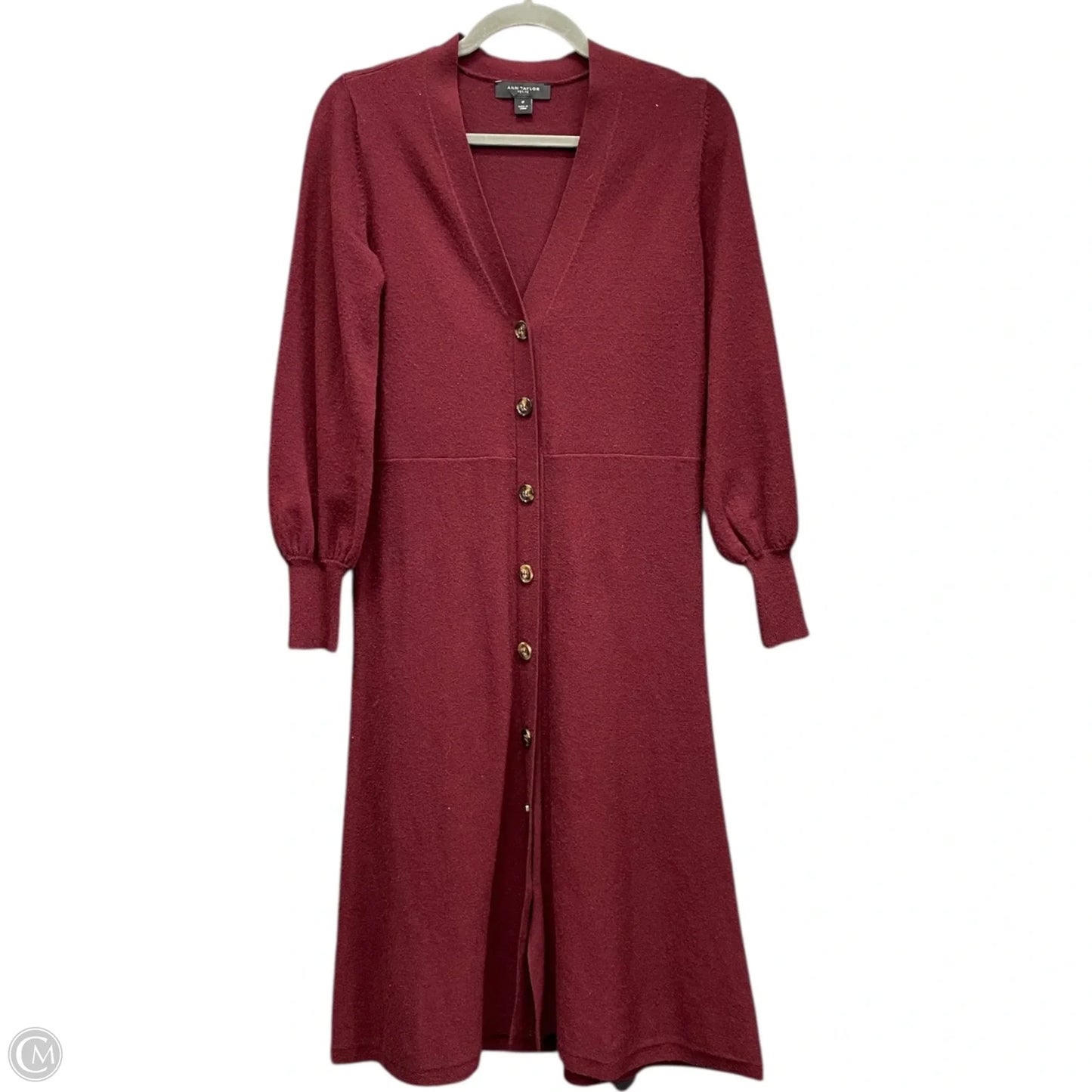 Dress Sweater By Ann Taylor In Maroon, Size: Sp